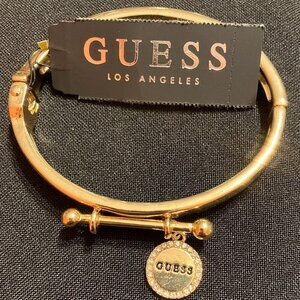 Guess Gold Tone Bangle with Charm/Bar